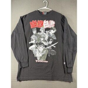 Hypland X Yuyu Hakusho Shirt Mens XL Black Anime Long Sleeve 90s Togashi